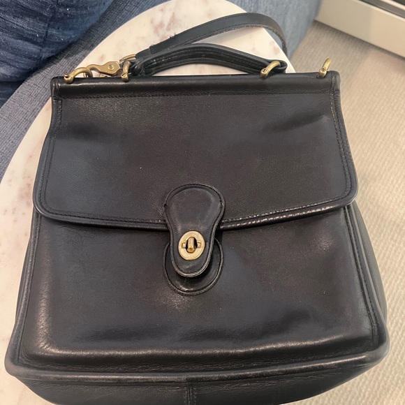 Coach Black Leather Crossbody Bag with Gold Accents - Picture 5 of 5